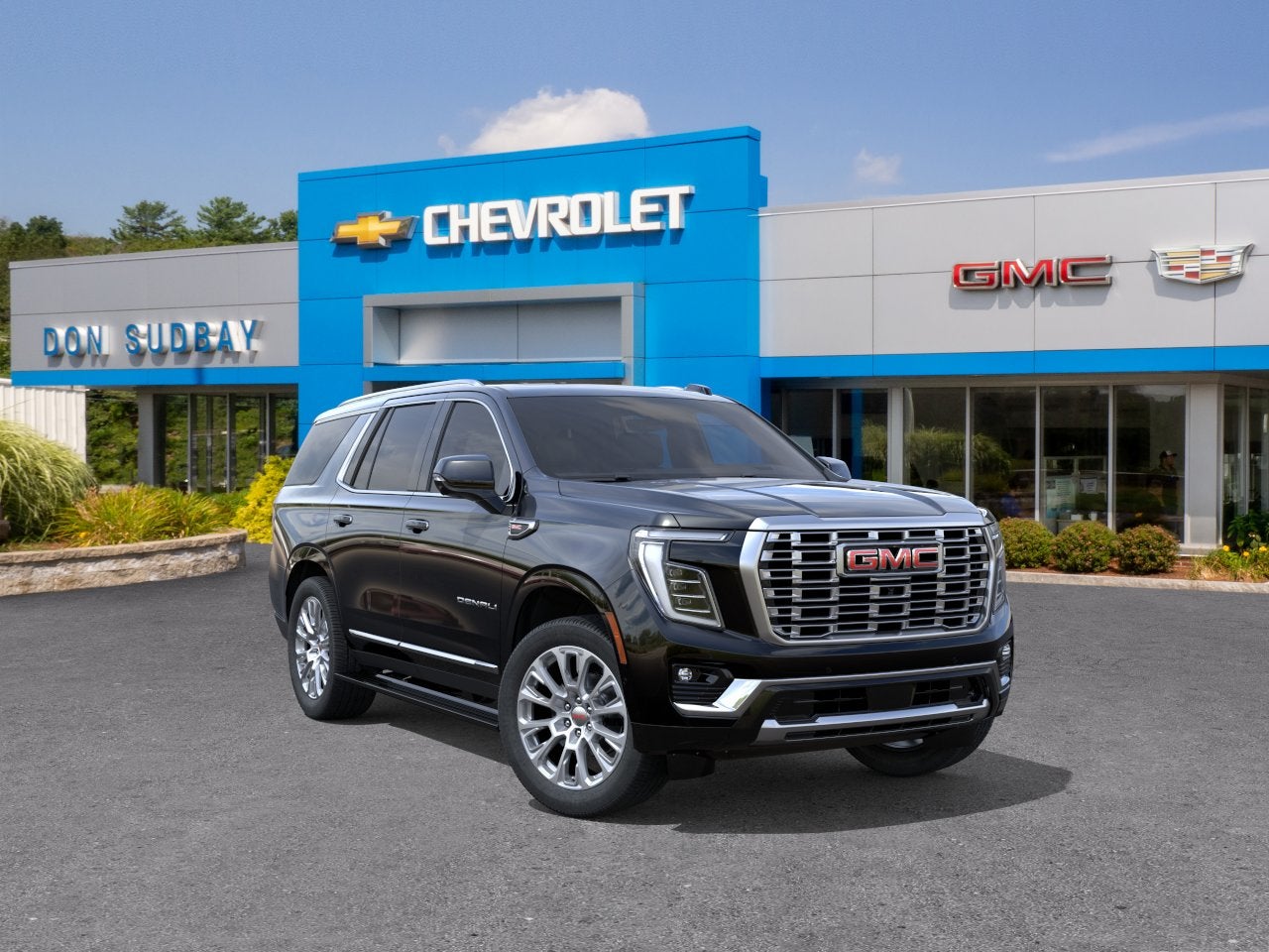 2026 GMC Yukon Denali in Onyx Black — front three-quarter view