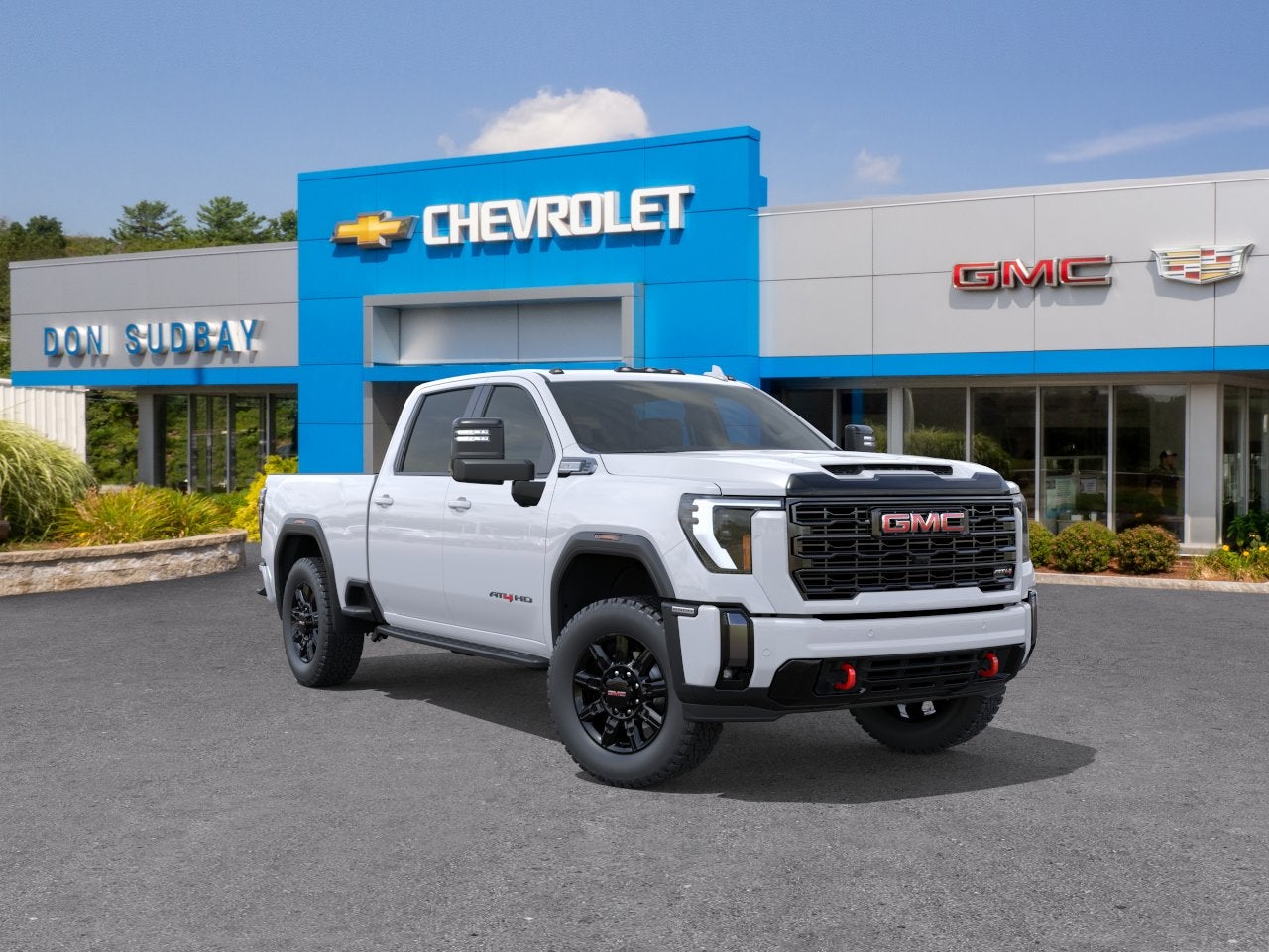 2026 GMC Sierra 2500 HD AT4 in Summit White — front three-quarter view