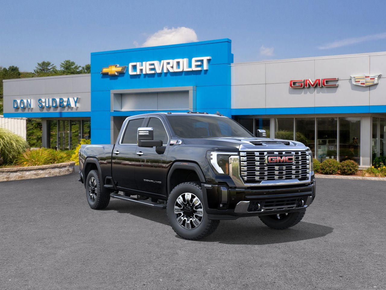 2026 GMC Sierra 2500 HD Denali in Onyx Black — front three-quarter view