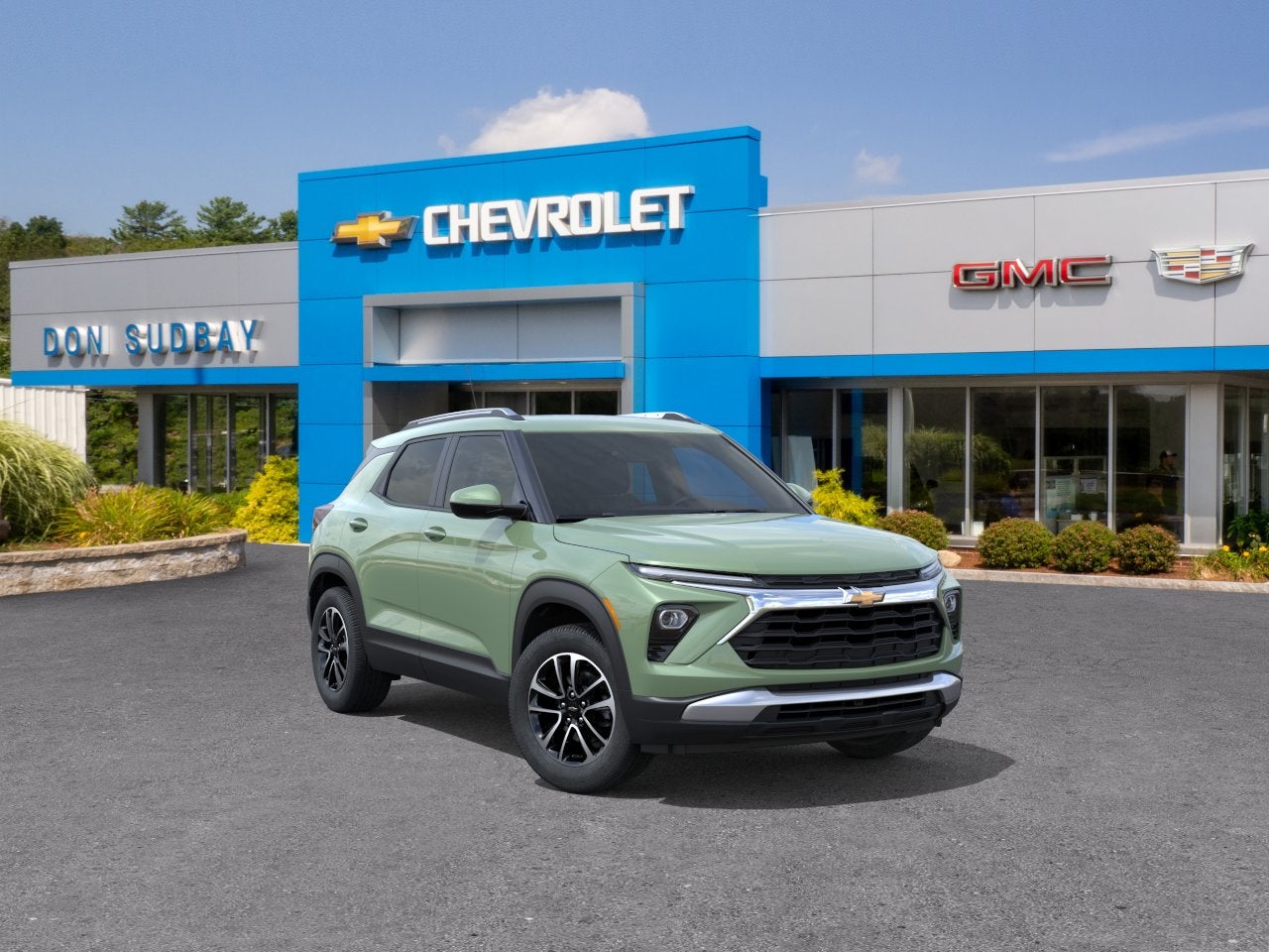 2026 Chevrolet Trailblazer LT in Cacti Green — front three-quarter view
