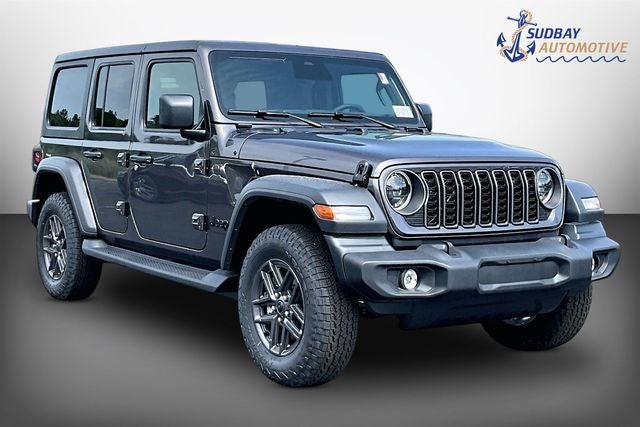 2026 Jeep Wrangler Sport S in Granite Crystal Metallic Clearcoat — front three-quarter view