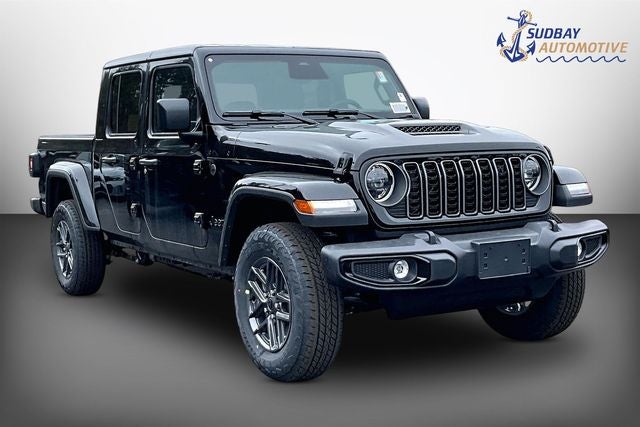 2026 Jeep Gladiator Sport S in Black Clearcoat — front three-quarter view